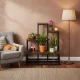 ModernHome 4 Tier Plant Stand, Industrial Metal Flower Pot Holder Shelf for Indoors