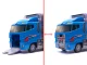 Sunkvežimis-transporteris su paleidėju ir 6 policijos automobiliais