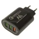 Maclean MCE479 B sieninis įkroviklis 3x USB Qualcomm Quick Charge 3.0, juodas