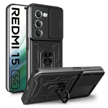 Tech-Protect CamShield Pro dėklas, skirtas Xiaomi Redmi 15 4G / 5G, juodas