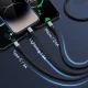 BWOO X274 3-in-1 įkrovimo laidas USB į USB-C, Lightning ir Micro USB 3A, juodas