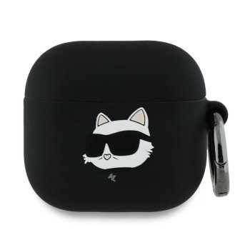 Karl Lagerfeld Silicone Choupette Head 3D AirPods 4 dėklas juodas