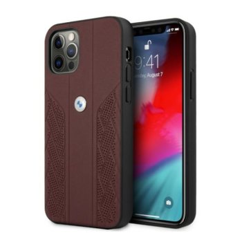 BMW Curve Perforate dėklas iPhone 12 Pro Max, raudonas