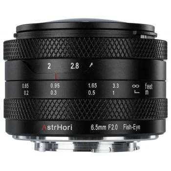 AstrHori MF 6.5 mm f/2 APS-C apskritasis „žuvies akies“ objektyvas Fujifilm X