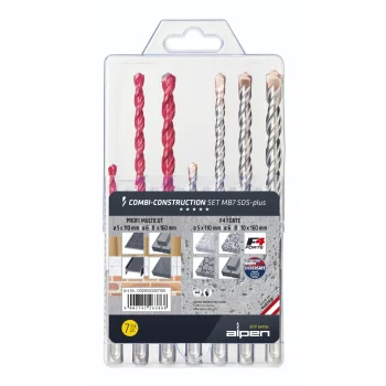 SDS-plus grąžtų rinkinys Alpen Combi Set M B7, 7 vnt.