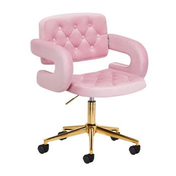 Kosmetologinė kėdė 4Rico QS-OF213G Velvet, rožinė