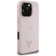 Guess Grained Hot Stamp Peony MagSafe dėklas iPhone 16 Pro, rožinis