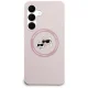 Karl Lagerfeld Silicone Karl & Choupette Heads MagSafe dėklas Samsung Galaxy S25 FE - Rožinis