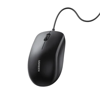 Ugreen 90789 laidinė optinė pelė, 1200 DPI, USB, 1.5 m, juoda