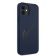 Guess iPhone 12 mini dėklas Silicone Vintage Script, mėlynas