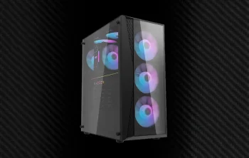Kompiuterio korpusas Darkflash DK352 Plus su 4 ARGB ventiliatoriais, Juodas
