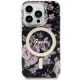 Guess dėklas iPhone 14 Pro telefonui Flower MagSafe, juodas
