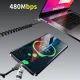 Dudao L20 Pro 4-in-1 USB-A / USB-C į Lightning / USB-C spiralinis laidas 65W 1.5m, juodas