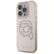 Karl Lagerfeld IML Rhinestones Karl Head dėklas iPhone 16 Pro, rožinis