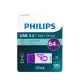 USB atmintinė Philips Click Series USB-C 64GB USB 3.2 Gen 1, balta/violetinė