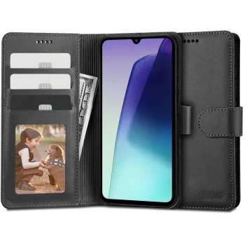 Tech-Protect Wallet atverčiamasis dėklas Xiaomi Redmi 14C, Juodas