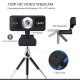 HXSJ S90 HD internetinė kamera 720P su mikrofonu, juoda