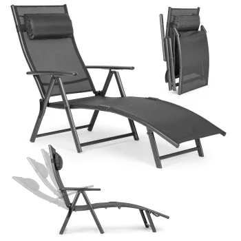 Sulankstomas sodo ir paplūdimio gultas Multigarden ZRL020, pilkas