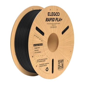 ELEGOO Rapid PLA+ 3D spausdinimo gija 1.75 mm, 1 kg, juoda