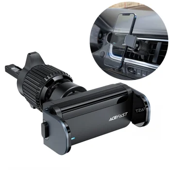 Acefast D9 Electric Car Air Vent Phone Bracket Electric Auto Lock Holder, Black