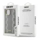 DKNY Leather Checkered Mono Pattern MagSafe dėklas iPhone 15, smėlio spalvos