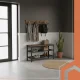 Ruhhy 00027037 batų lentyna su kabykla ir suoliuku, 73 cm, juoda/ruda