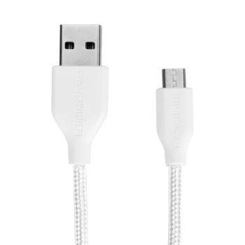 RAVPower „Micro USB“ laidas RP-CB016, 2.4A, 480 Mbps, 0.9 m, baltas