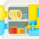 Montessori Sensory Busy Board - Kitchen in a Suitcase, with Sound and Light