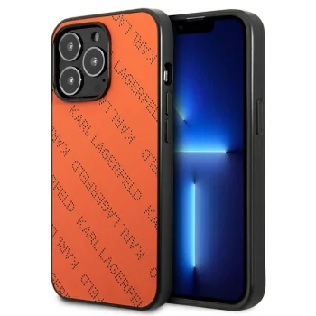 Karl Lagerfeld Perforated Allover dėklas, skirtas iPhone 13 Pro Max, oranžinis