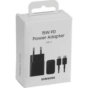Samsung EP-T1510XBEGEU 15W PD USB-C Wall Charger with USB-C Cable - Black