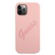 Guess iPhone 12 Pro Max dėklas Silicone Vintage Script, rožinis