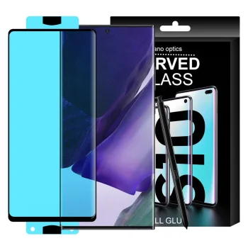 Hibridinis apsauginis stiklas 3D Edge Nano Flexi Glass skirtas Samsung Galaxy S21+ 5G, juodas