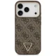 Guess 4G PU odinis MagSafe dėklas, skirtas iPhone 17 Pro, rudas