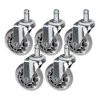 Activeshop Roll Speed Stool Wheels Set (5 pcs), Silver
