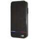 BMW Carbon Tricolor Stripe iPhone XS Max atverčiamasis dėklas, juodas