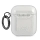 Karl Lagerfeld AirPods 1 / 2 dėklas Glitter Karl\'s Head, sidabrinis