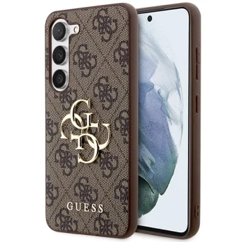 Guess 4G Big Metal Logo dėklas Samsung Galaxy S23 rudas
