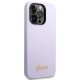 Guess iPhone 14 Pro dėklas Silicone Vintage Gold Logo, violetinis