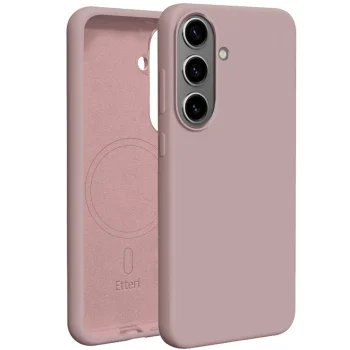 Dėklas Etteri Silicone Mag skirtas Samsung Galaxy S26, šviesiai rožinis