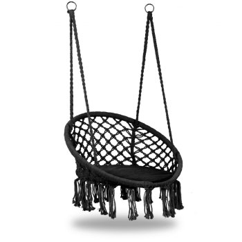 Luaro Pakabinamas krėslas Gandro lizdas, 80cm, juodas, iki 150kg