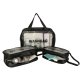 Set of 3 Clear Waterproof Travel Toiletry Bags, Makeup Organizer Pouches, Black