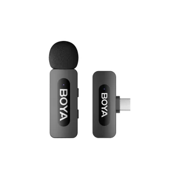 Belaidis mikrofonas BOYA BY-V10 V2.0, 2.4 GHz, USB-C, juodas