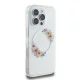 Guess dėklas iPhone 16 Pro telefonui IML Flowers Wreath MagSafe, skaidrus
