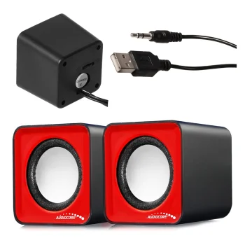 Kompiuterinės kolonėlės Audiocore AC870 R 6W USB 3.5mm, raudona ir juoda