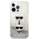 Karl Lagerfeld dėklas iPhone 13 Pro Max telefonui Liquid Glitter, sidabrinis