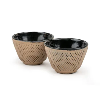 Ketaus arbatos puodelių rinkinys Bredemeijer Xilin 153097, 2 vnt., 120 ml, smėlio sp.