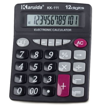 Biuro ir mokyklos skaičiuotuvas su 12 skaitmenų ekranu