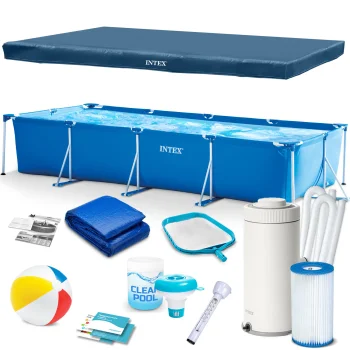 Rectangular Frame Pool Intex 28274 450 x 220 x 84 cm with Filter Pump 16in1