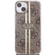 Guess iPhone 15 Plus dėklas IML 4G Gold Stripe, rudas