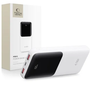 Tech-Protect PB01 Power Bank 10000mAh 22.5W, White